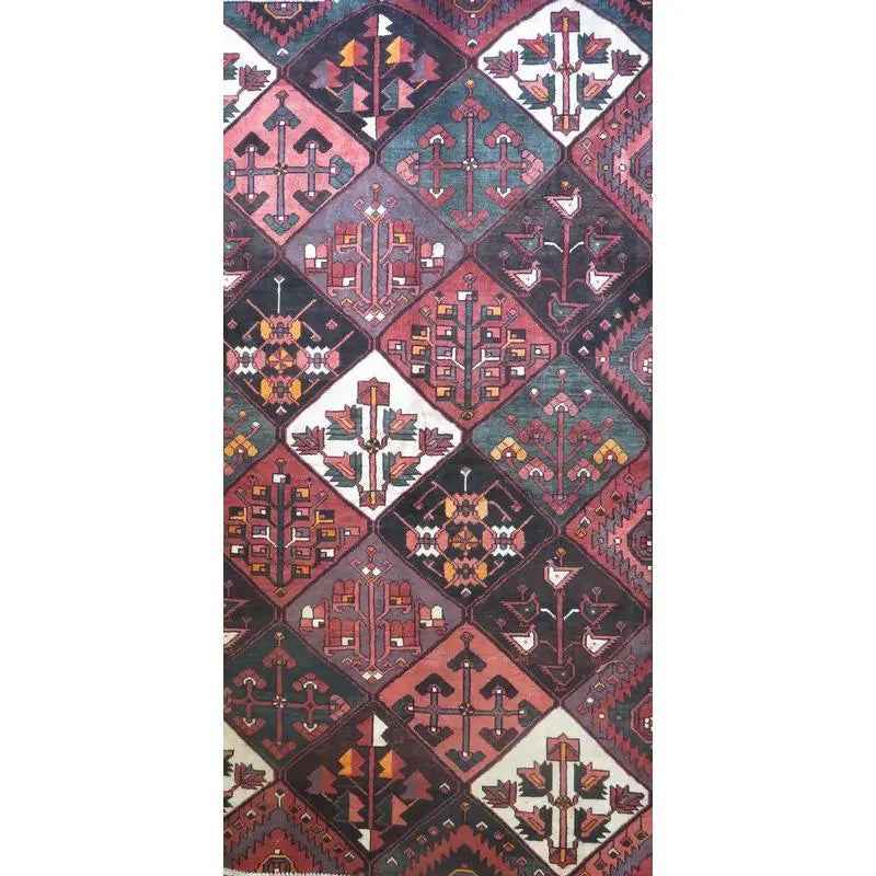 One Of The Kind Hand-Knotted Persian Wool Rug _ Luxurious Vintage Design, 8'0" x 4'6", Artisan Crafted
